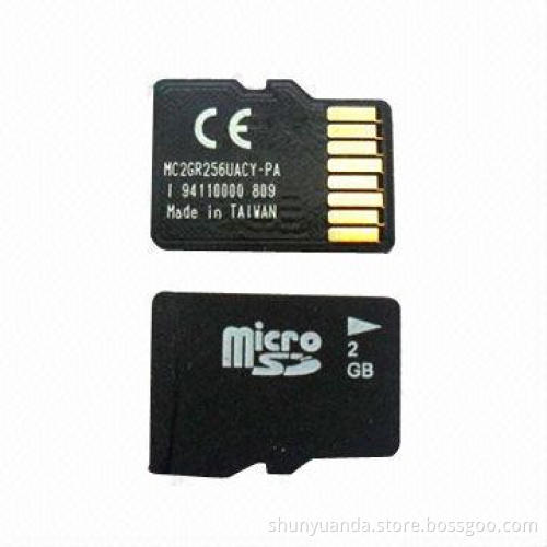 MicroSD cards with 1, 2, 4, 8, 16 and 32GB Flash Memory Capacity